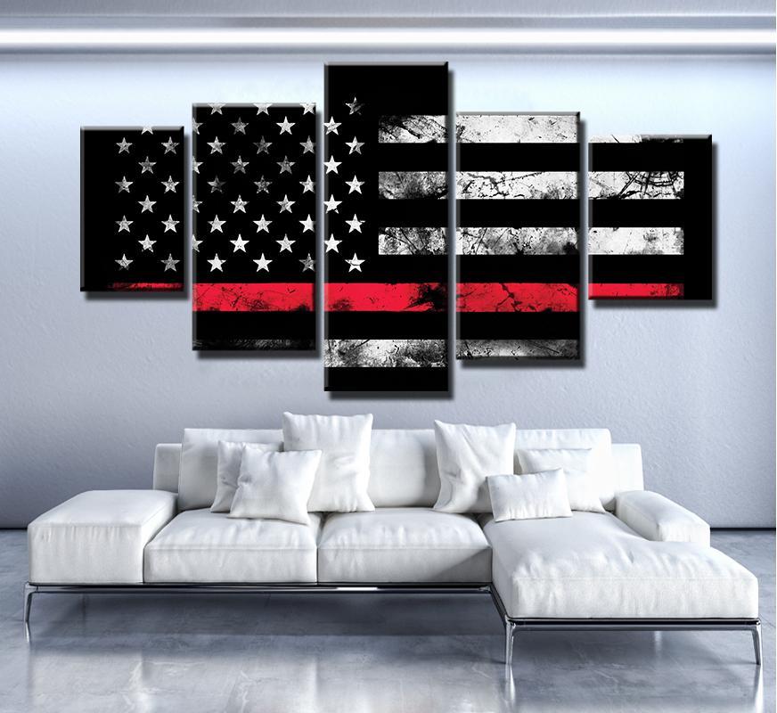 Thin Red Line 1 – Abstract Canvas Wall Art
