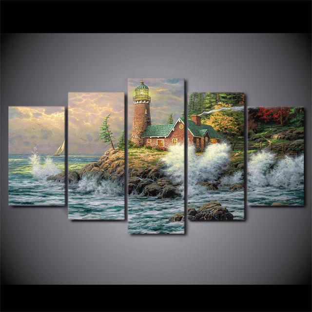 Thomas Kinkade Fairy Fantasy Castle Landscape 5 – Nature Canvas Wall Art