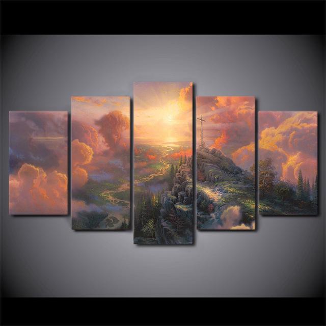 Thomas Kinkade Fairy Fantasy Castle Landscape 6 – Nature Canvas Wall Art