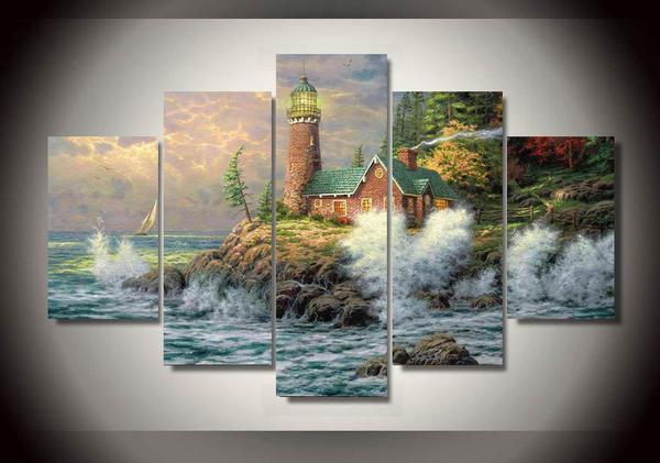 Thomas Kinkade Forest Landscape Scenery – Nature Canvas Wall Art