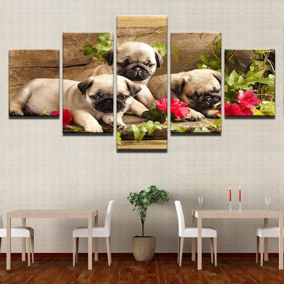 Three Puppies – Animal Canvas Wall Art