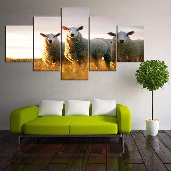 Three Sheep – Animal Canvas Wall Art