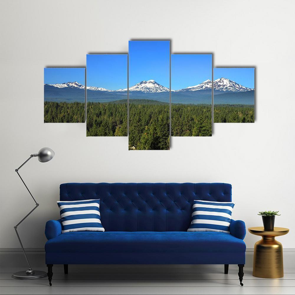 Three Sisters Mountains In Oregon – Nature Canvas Wall Art