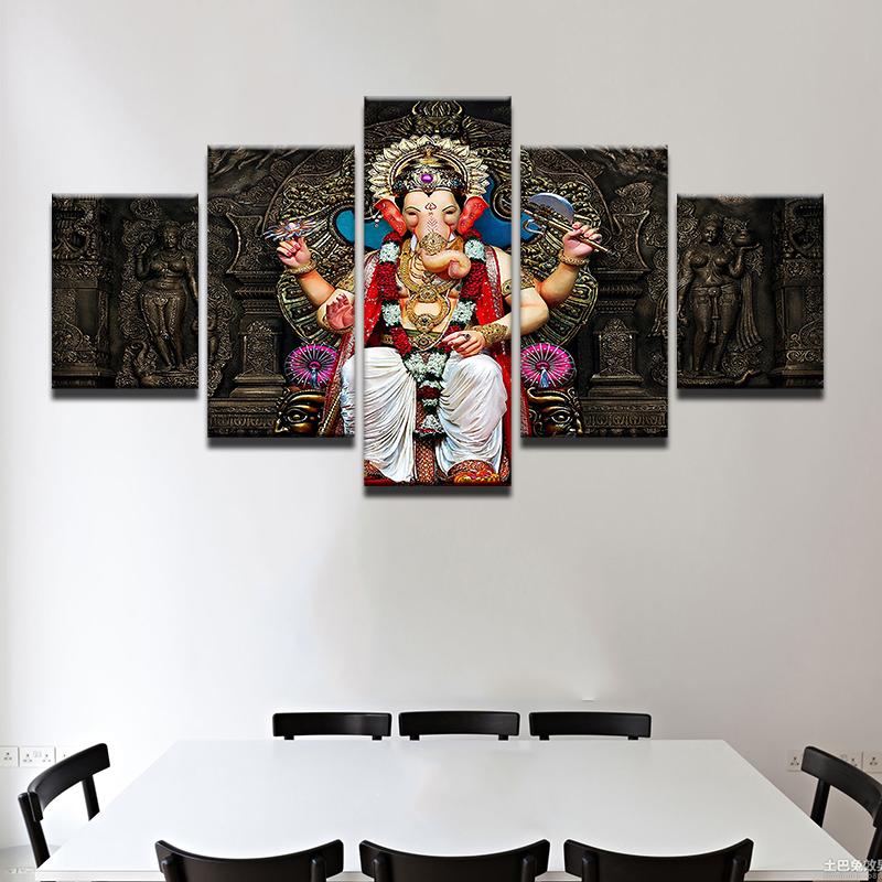 Tibetan Buddhism Ganesh 01 – Religion Canvas Wall Art