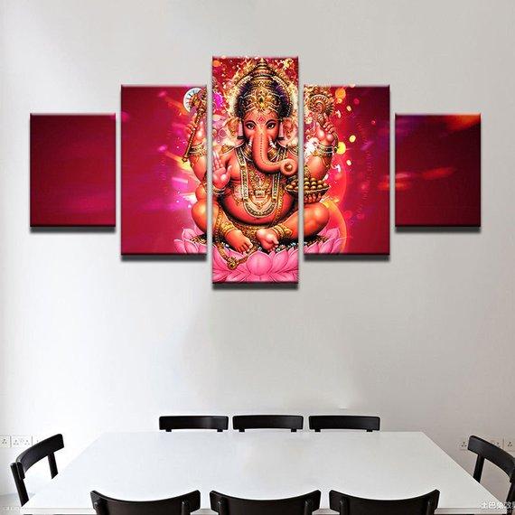 Tibetan Ganesh India Elephant God – Religion Canvas Wall Art