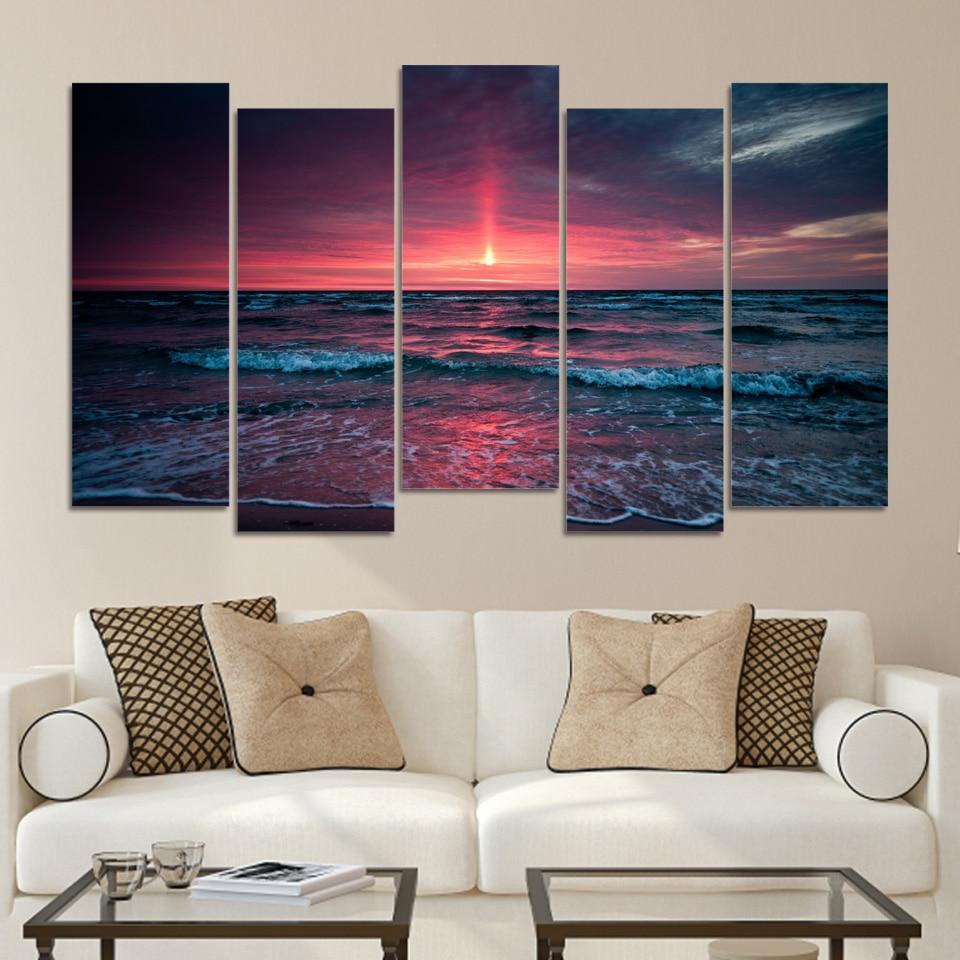 Tide Sunset Seascape – Space Canvas Wall Art