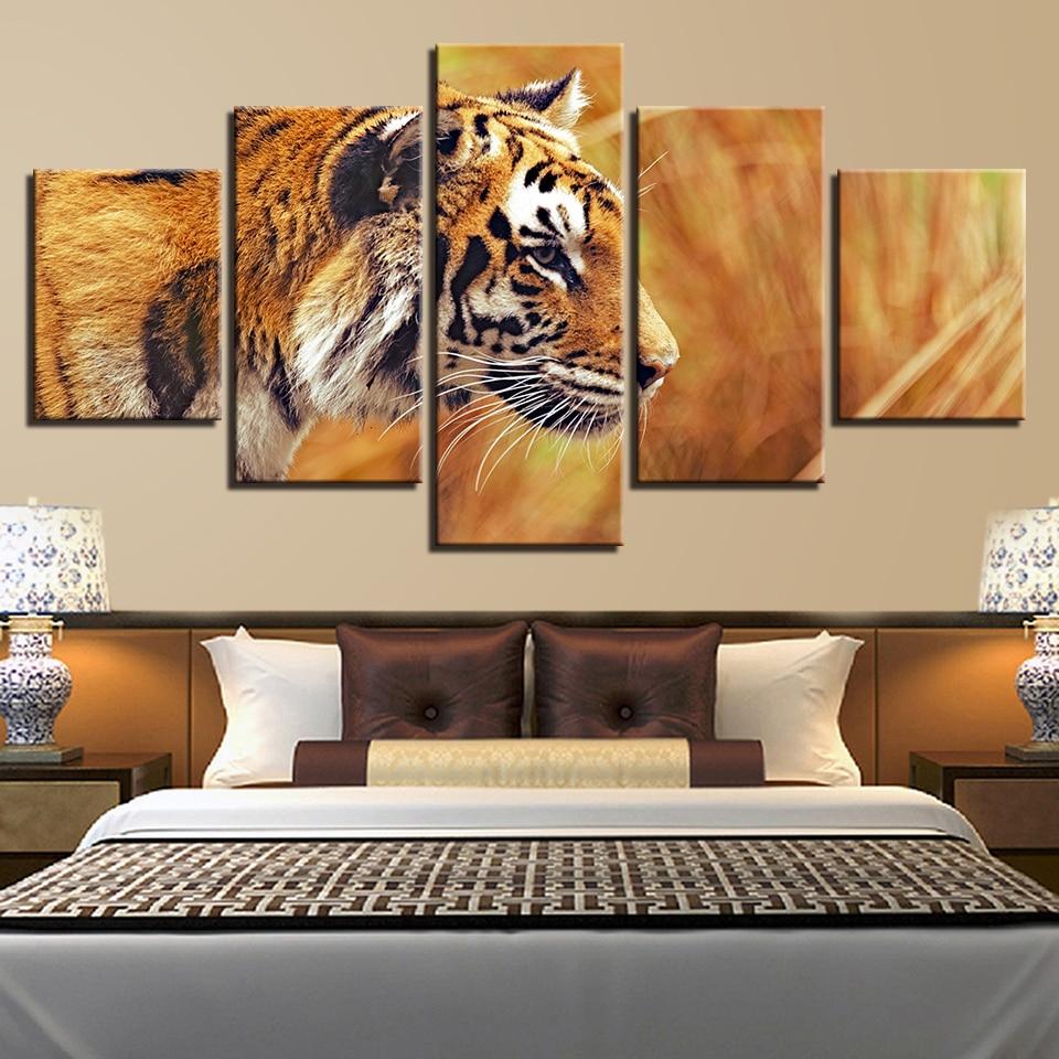 Tiger And Meadow – Animal Canvas Wall Art