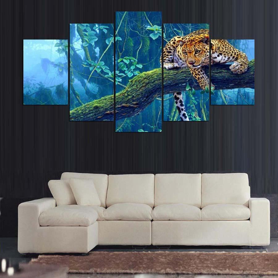Tiger On The Tree – Animal Canvas Wall Art