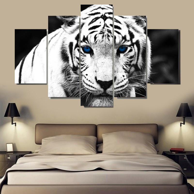 Tiger With Blue Eyes – Animal Canvas Wall Art