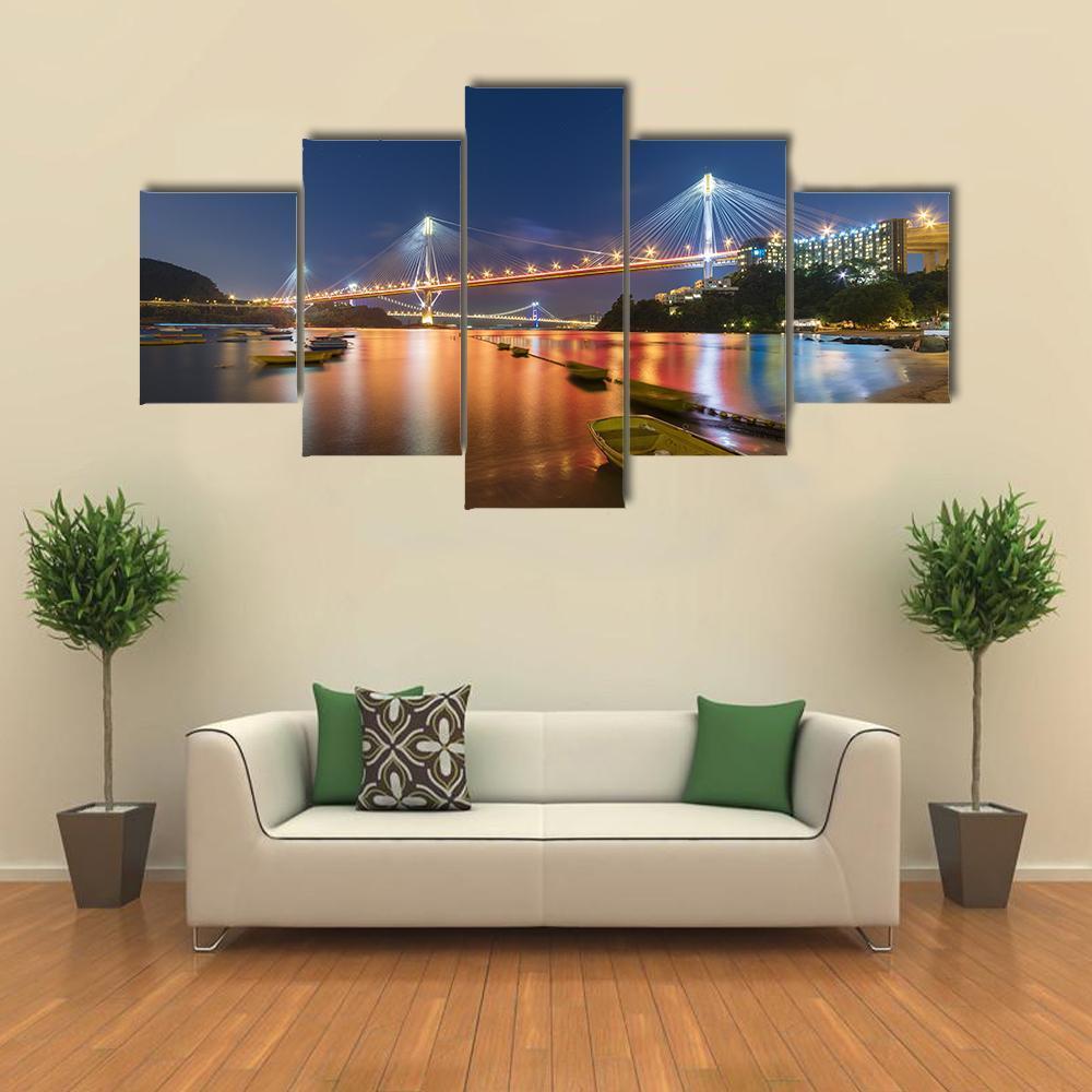 Ting Kau Bridge And Tsing Ma Bridge In Hong Kong – Nature Canvas Wall Art