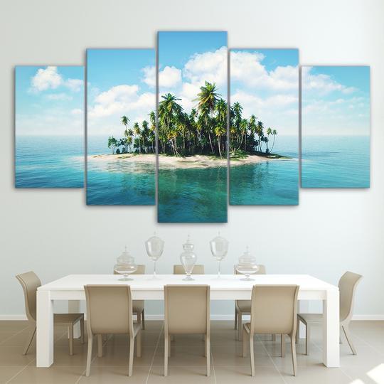 Tiny Tropical Island – Space Canvas Wall Art