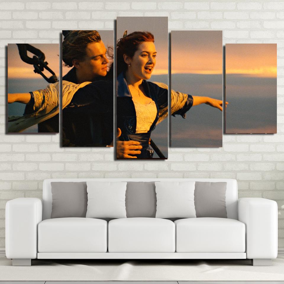 Titanic Kate Winslet & Leonardo Dicaprio Movie Canvas Wall Art