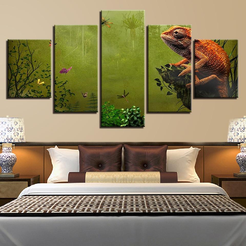 Toad Dragonfly Butterfly Pond – Animal Canvas Wall Art