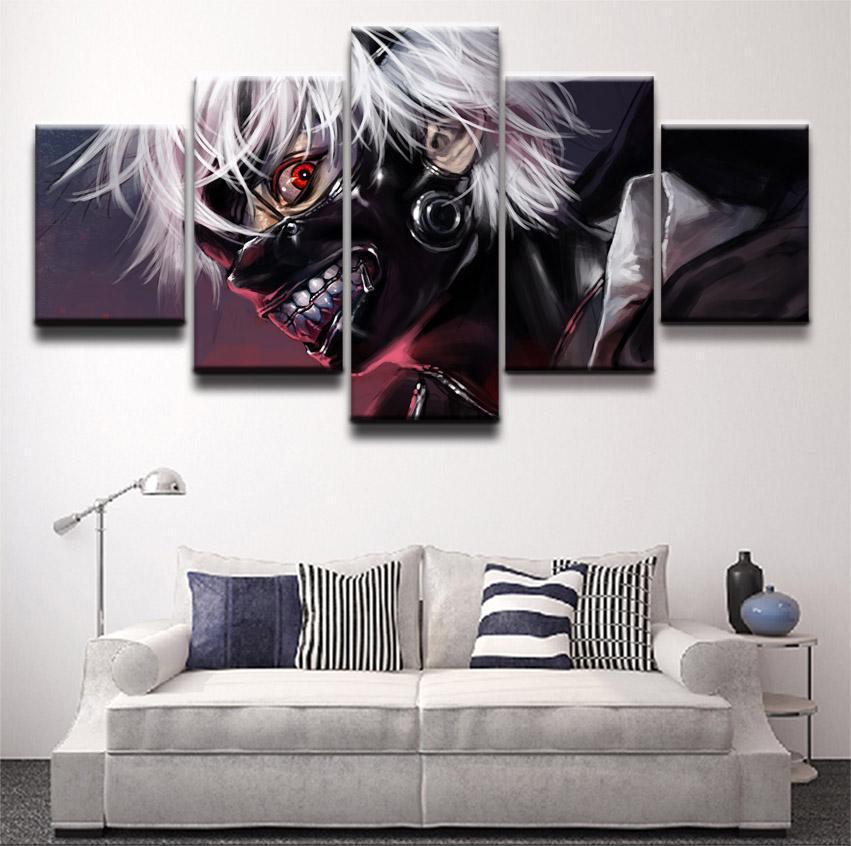 Tokyo Ghoul Ken Kaneki Face Anime Canvas Wall Art