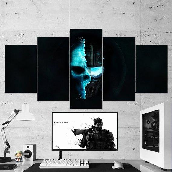 Tom Clancy’S Ghost Recon Future Soldier Skull Logo 19 – Gaming Canvas Wall Art