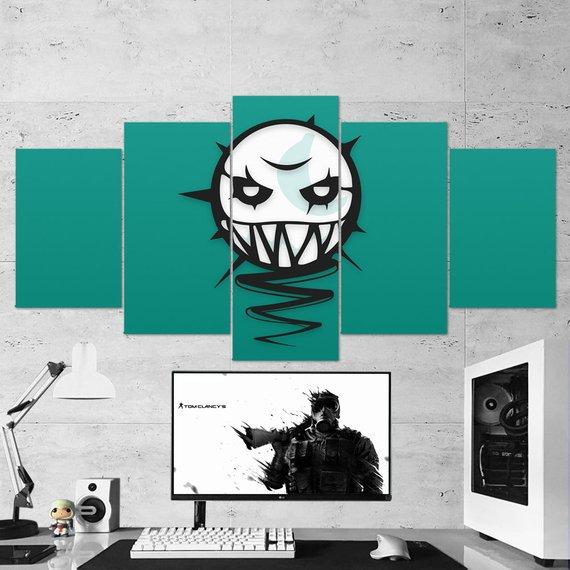 Minimalism Rainbow Six Siege Logo Gaming Canvas Wall Art