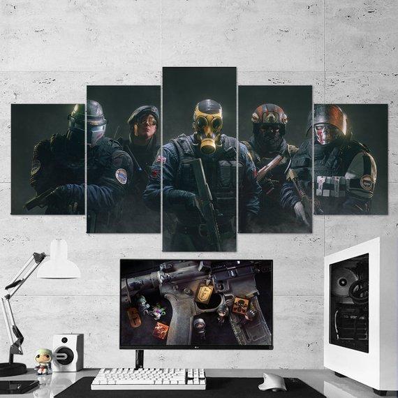 Tom Clancys Rainbow Six Siege Mask Shooter 12- Gamning Canvas Wall Art