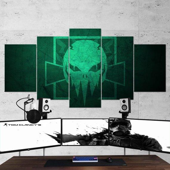 Tom Clancys Rrainbow Six Siege Minimalist Skull 07 – Gaming Canvas Wall Art