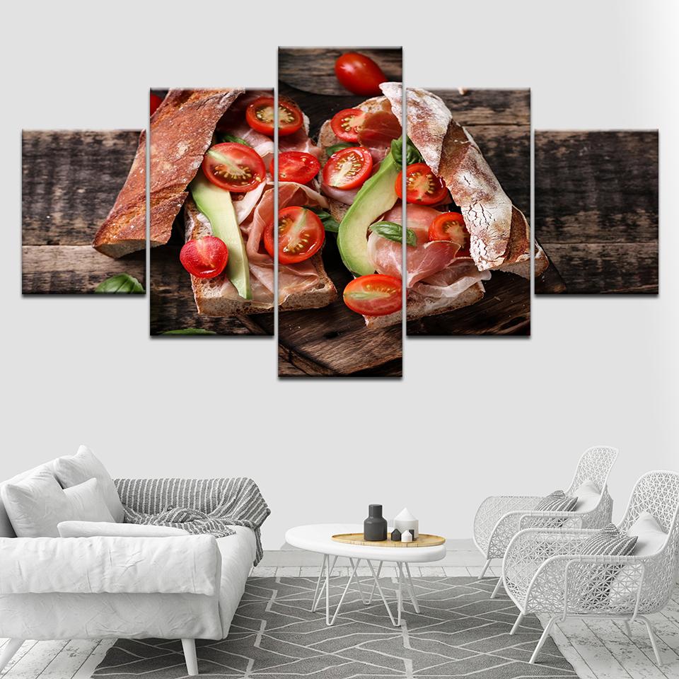 Tomato Vegetable Food Bread – Kitchen Canvas Wall Art