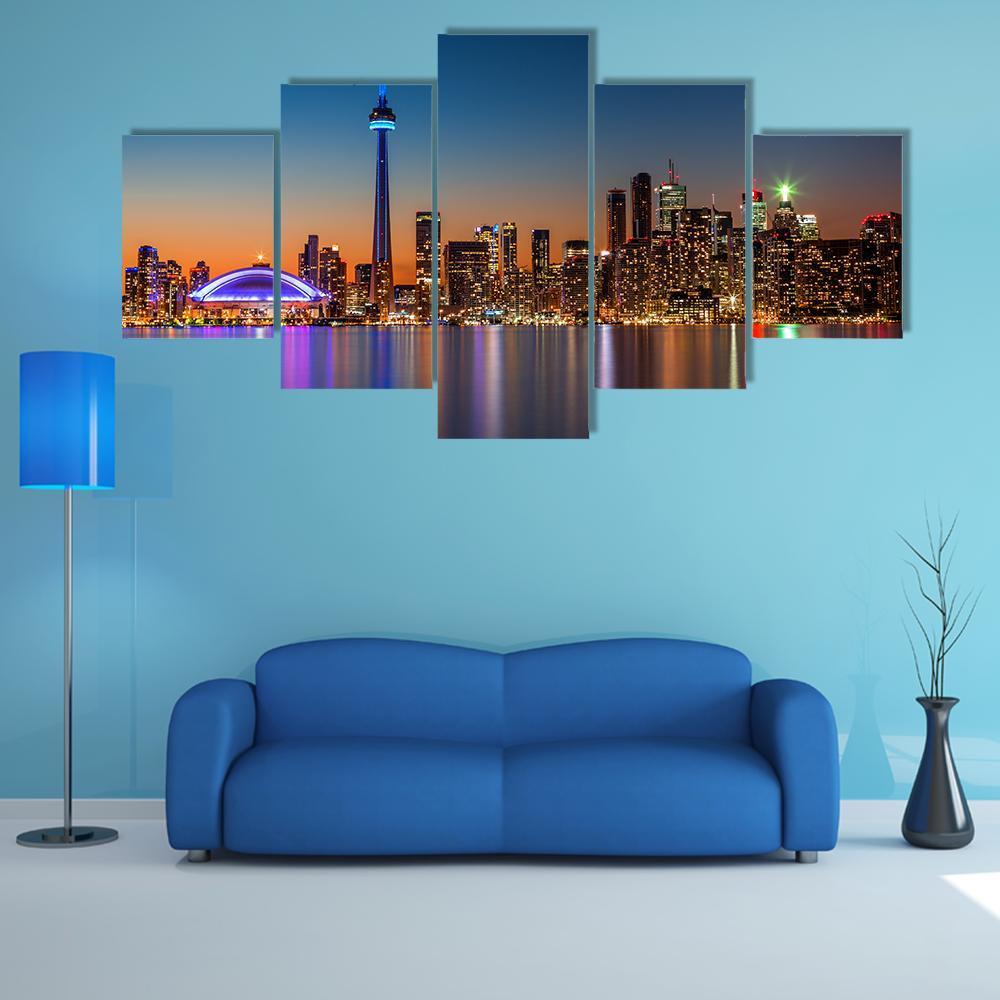 Toronto Skyline At Dusk – Nature Canvas Wall Art