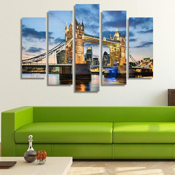 Tower Bridge In London At Night – Nature Canvas Wall Art