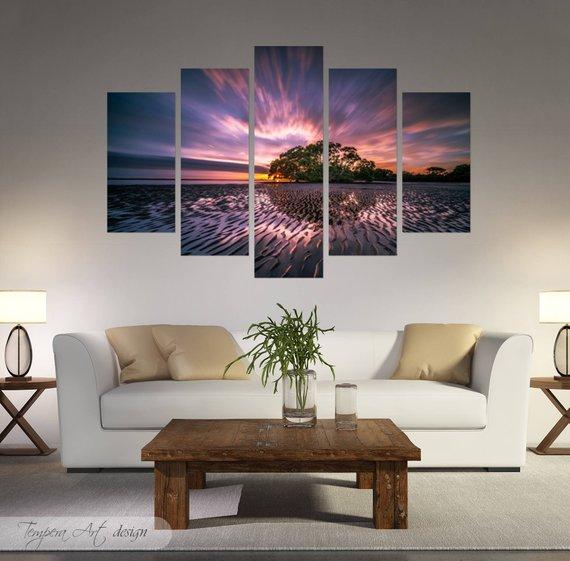 Tree Abstract Tree Sunset – Nature Canvas Wall Art