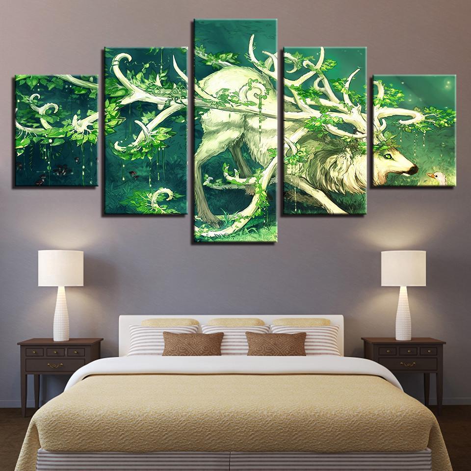 Tree Horned Elk Bucks – Animal Canvas Wall Art