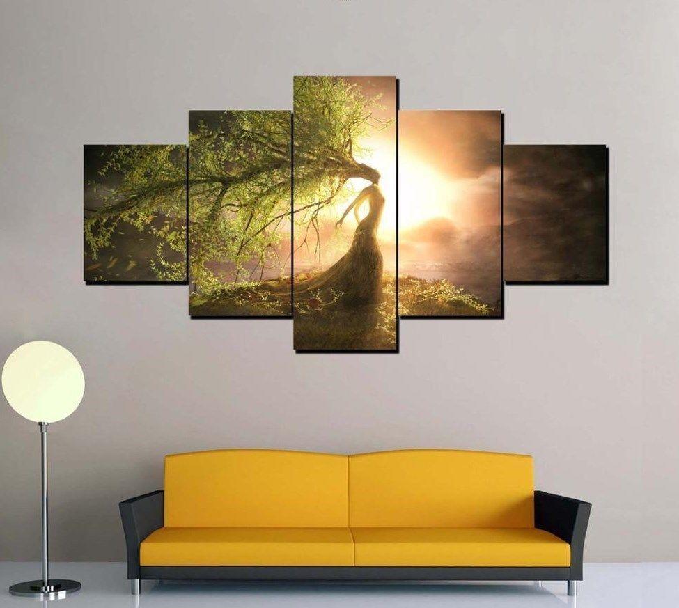 Tree Of Life Woman Nature – Abstract Canvas Wall Art