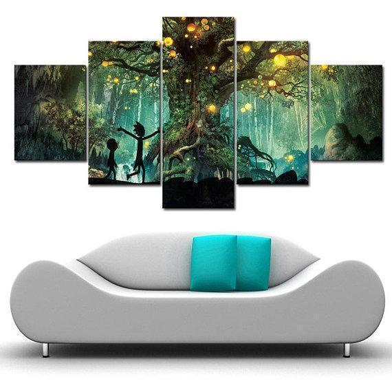 Tree Of Lights Rick And Morty Cartoon – Canvas Wall Art