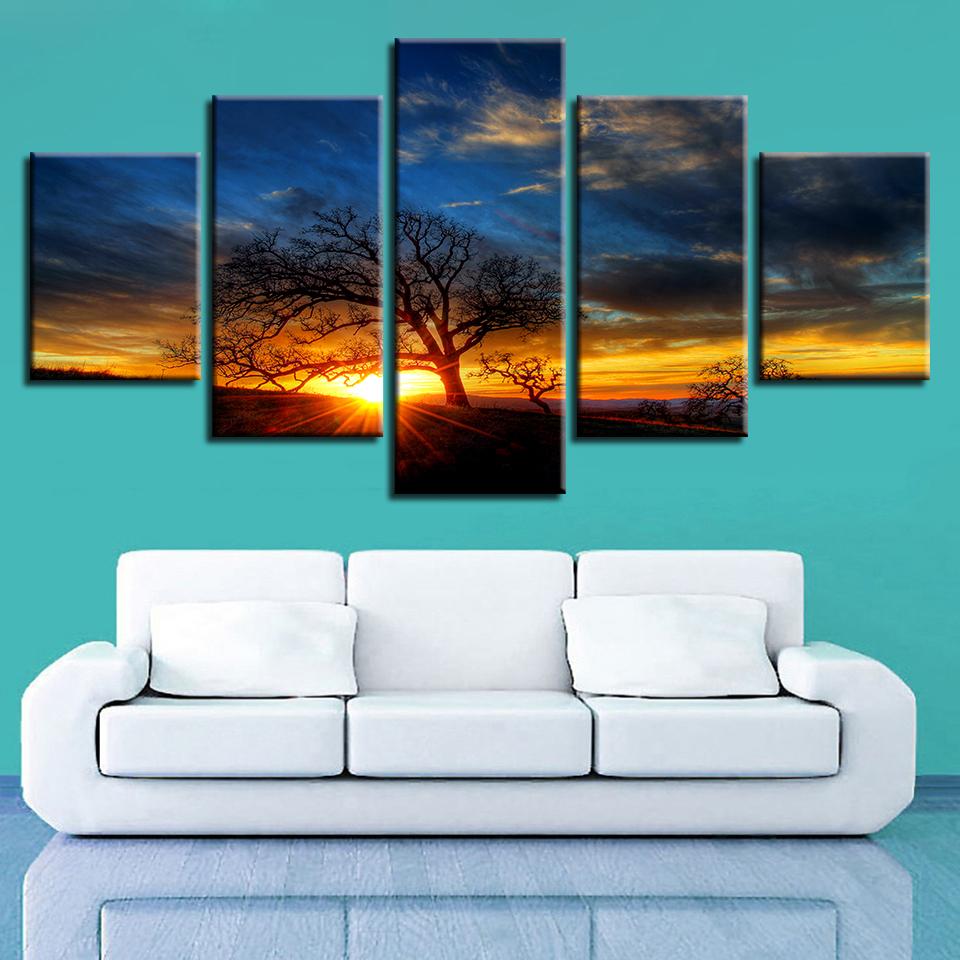 Tree Sunset Sunshine 01 – Nature Canvas Wall Art