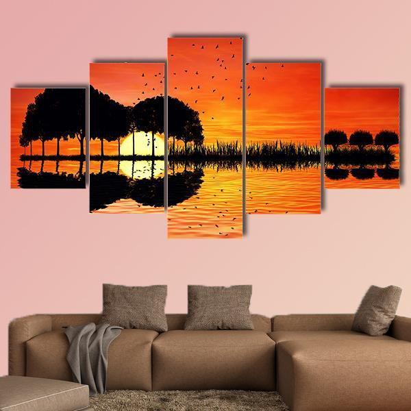 Trees Arranged In A Shape Of A Guitar – Nature Canvas Wall Art