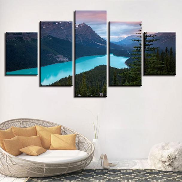 Trees Mountains And Rivers Scenery – Nature Canvas Wall Art