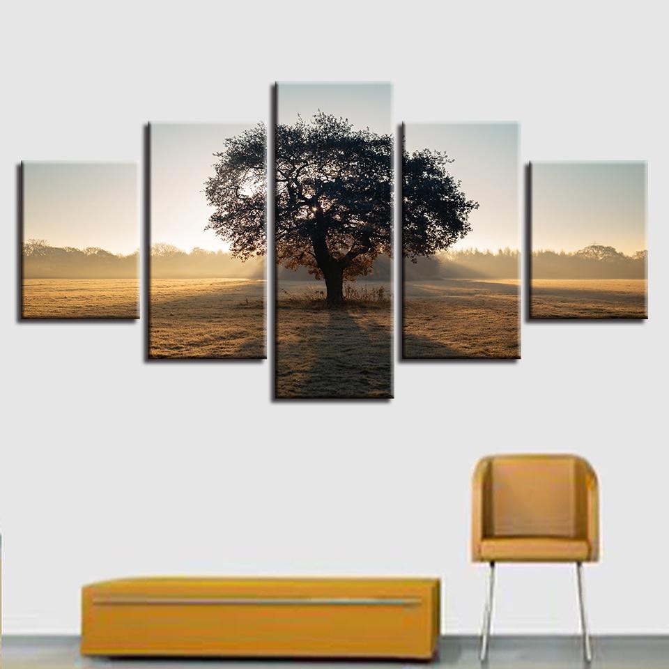 Trees Sunshine Scenery – Nature Canvas Wall Art