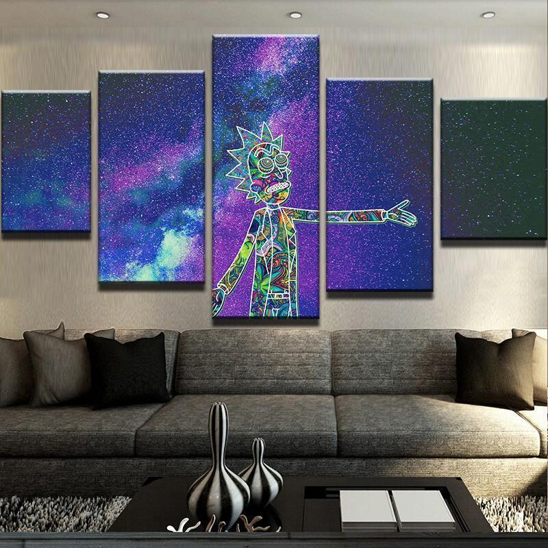 Trippy Rick Cartoon – Canvas Wall Art