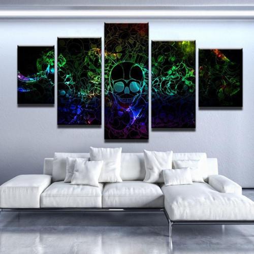 Trippy Skull – Abstract Canvas Wall Art