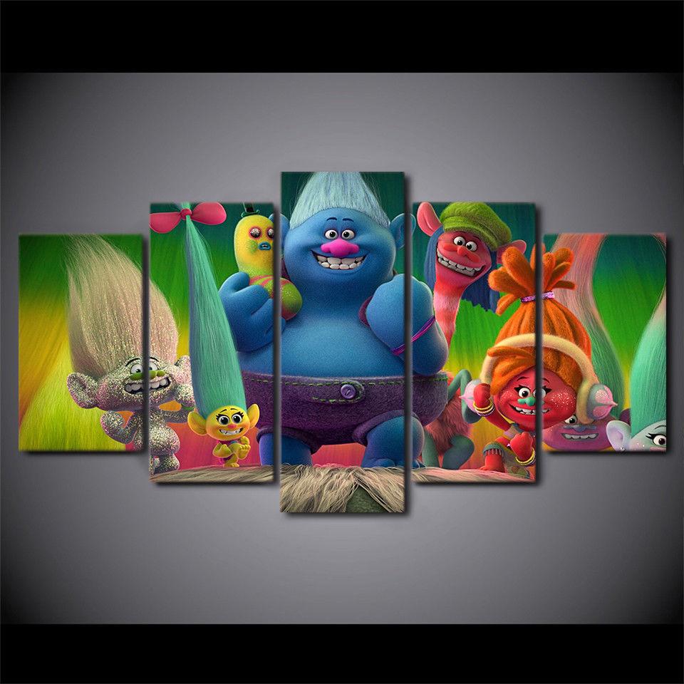 Trolls Character Cartoon Movie – Cartoon Canvas Wall Art