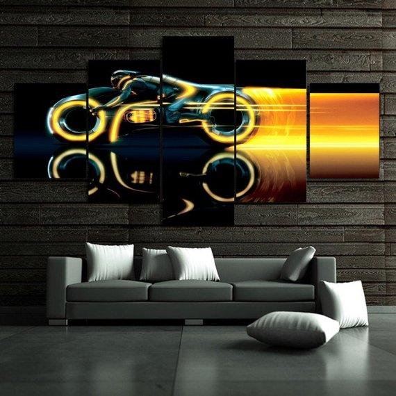 Tron Large Motorcycle – Automative Canvas Wall Art