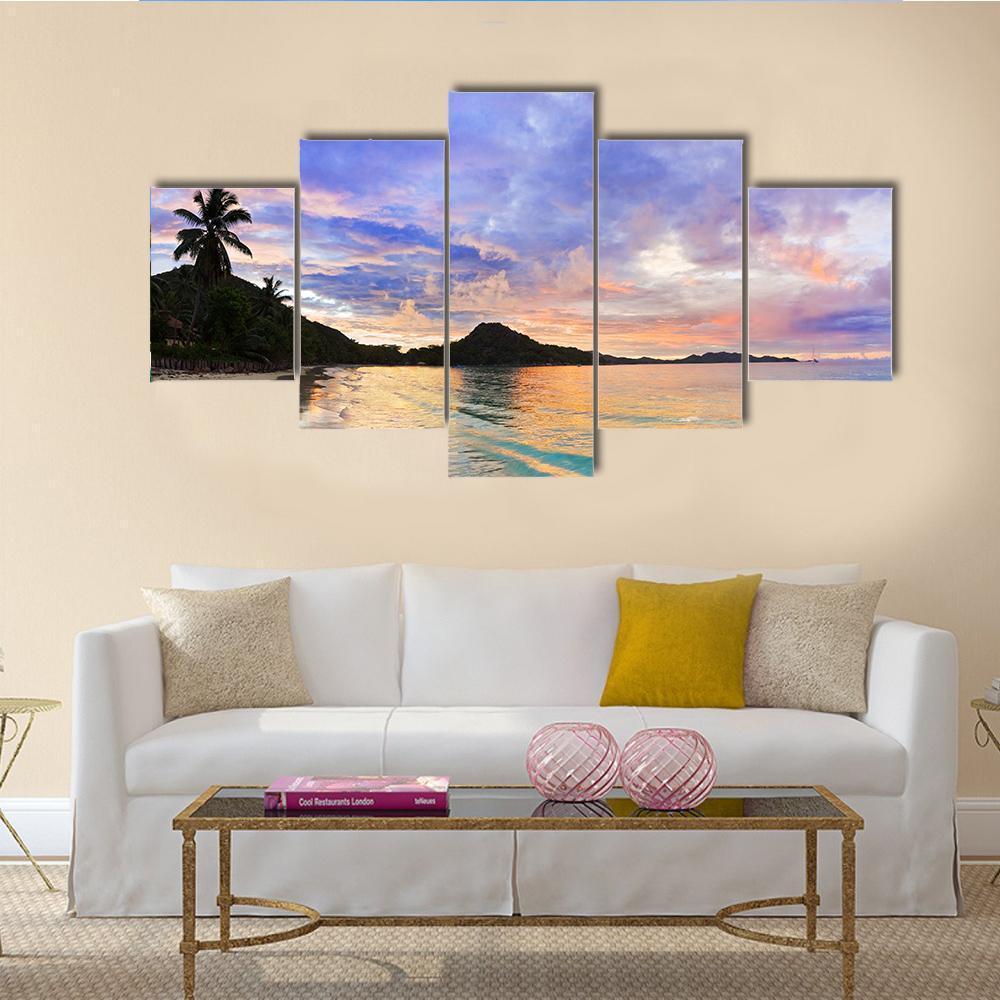 Tropical Beach Cote D’Or At Sunset – Nature Canvas Wall Art