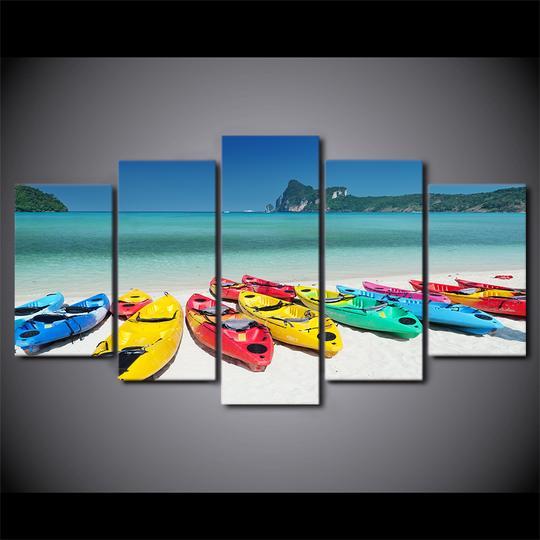 Tropical Beach Kayak Rental – Space Canvas Wall Art