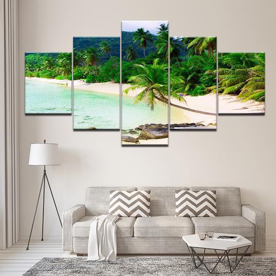 Tropical Beach Paradise – Space Canvas Wall Art