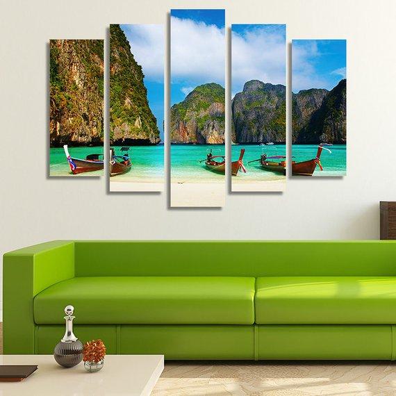 Tropical Beach – Space Canvas Wall Art