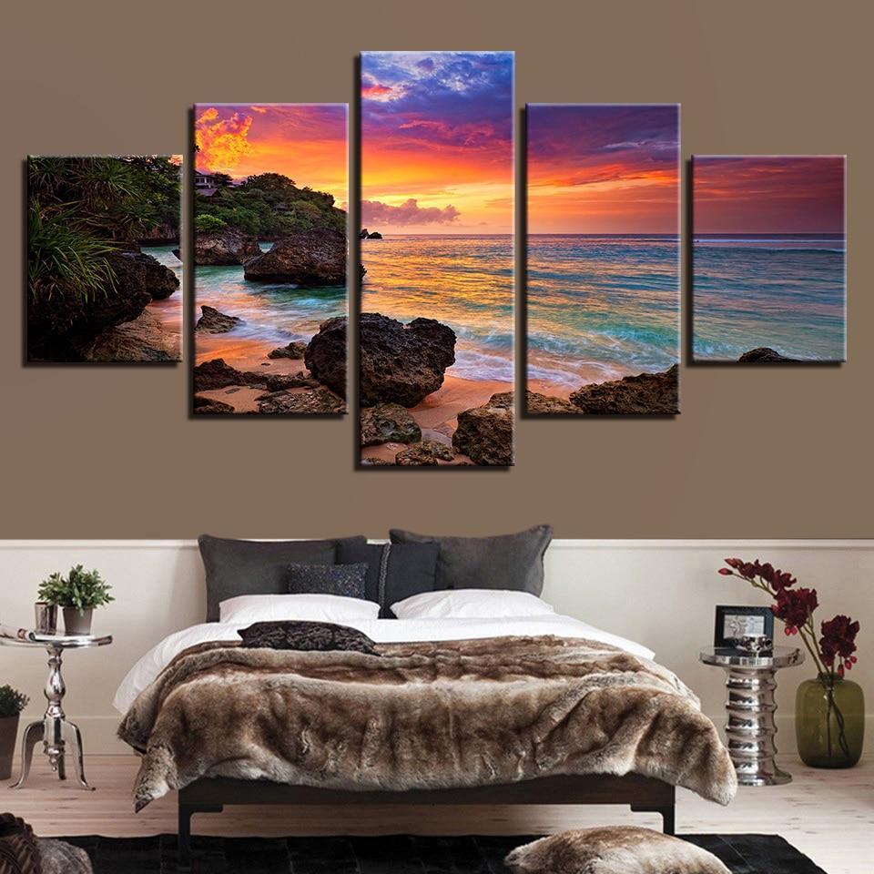 Tropical Beach Sunset – Nature Canvas Wall Art