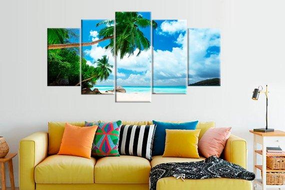 Tropical Beach Trees Large 1 – Nature Canvas Wall Art