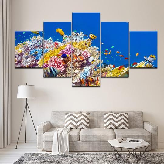 Tropical Fish On Reef – Fishing Canvas Wall Art