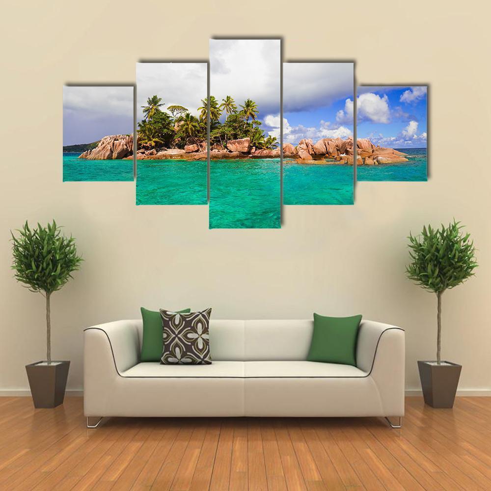 Tropical Island At Seychelles Nature Canvas Wall Art