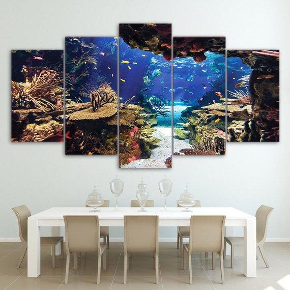 Tropical Reef Fish Ocean – Animal Canvas Wall Art
