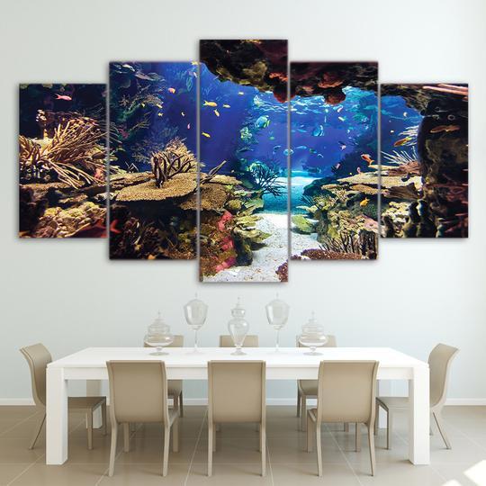 Tropical Reef Underwater Cave – Ocean Canvas Wall Art