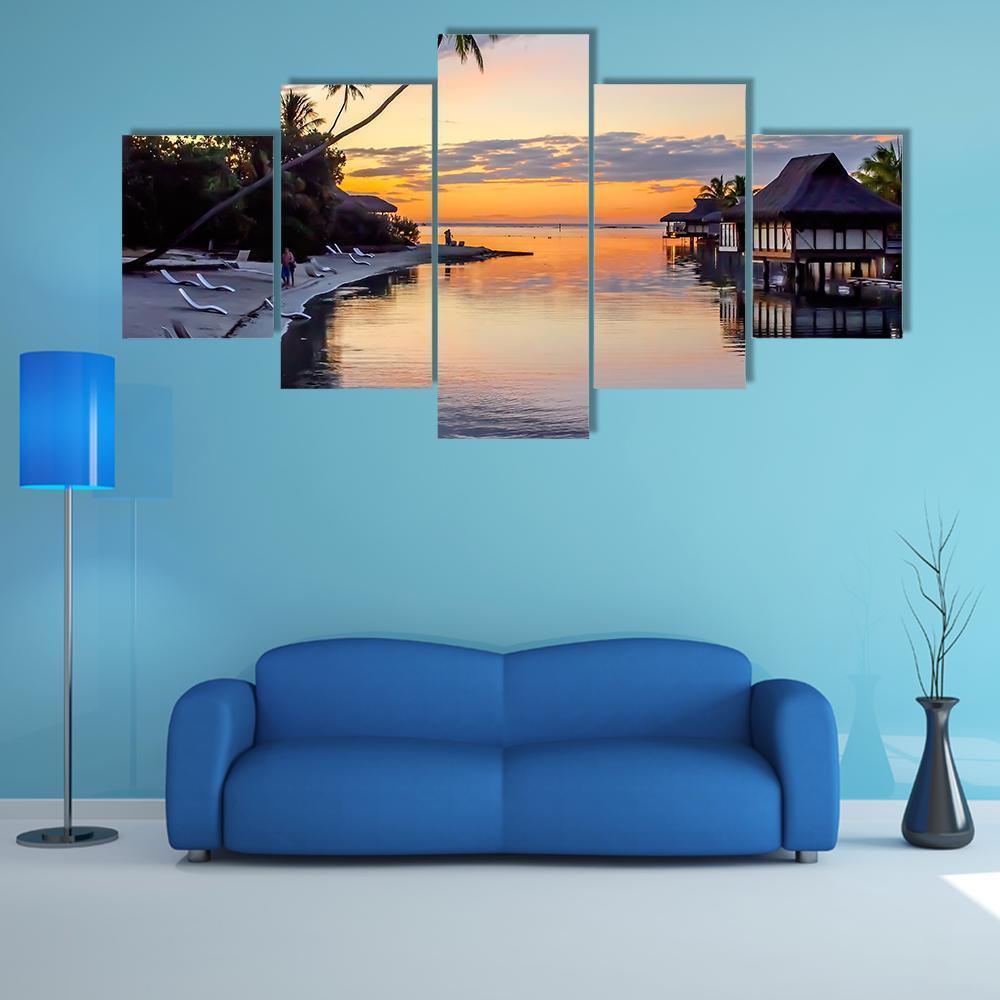 Tropical Sunset At Moorea – Nature Canvas Wall Art