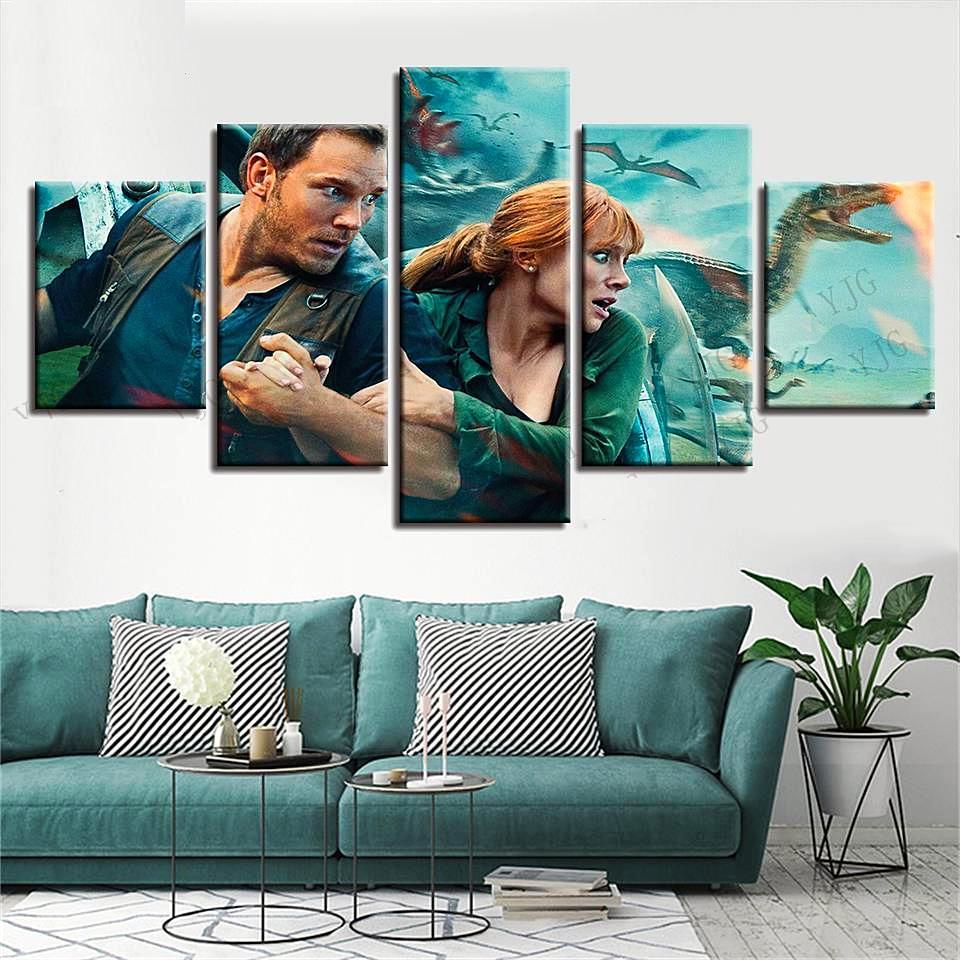 Try Hard Dinosaur World Movie – Jurassic Park Canvas Wall Art