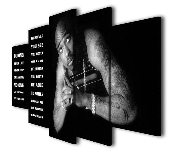 Tupac Shakur 2Pac Smile Lyric Canvas Wall Art